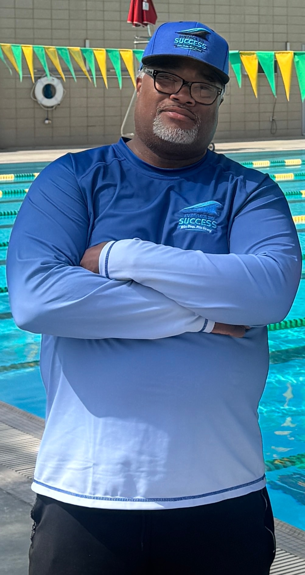 Chrysanthus Thomas, Founder and Executive Director of Surface to Success, at the pool